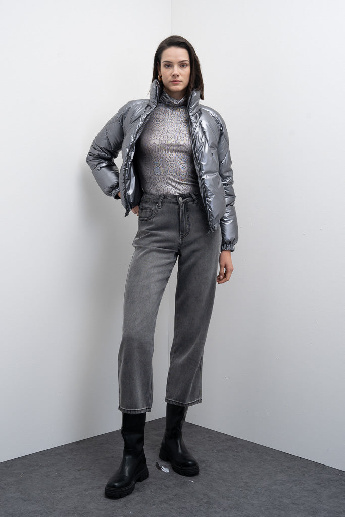 Casaco Acolchoado Metalizado Goa Goa