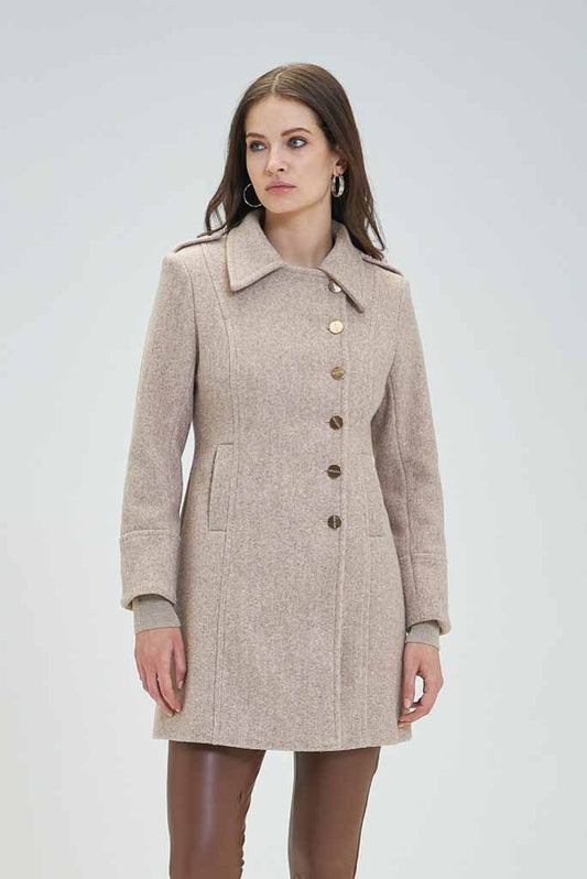 Casaco Comprido com Botões Dourados Goa Goa