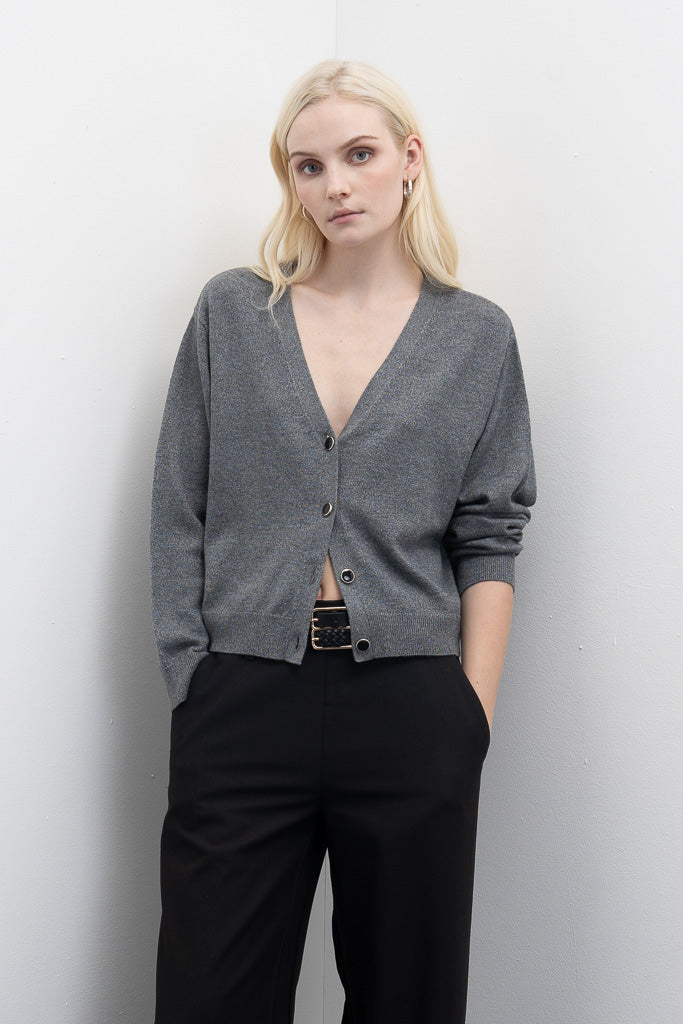 Cardigan de Malha com Botões Metálicos Goa Goa