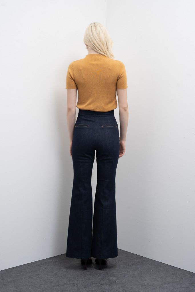 Calças de Ganga com Botões Dourados Goa Goa