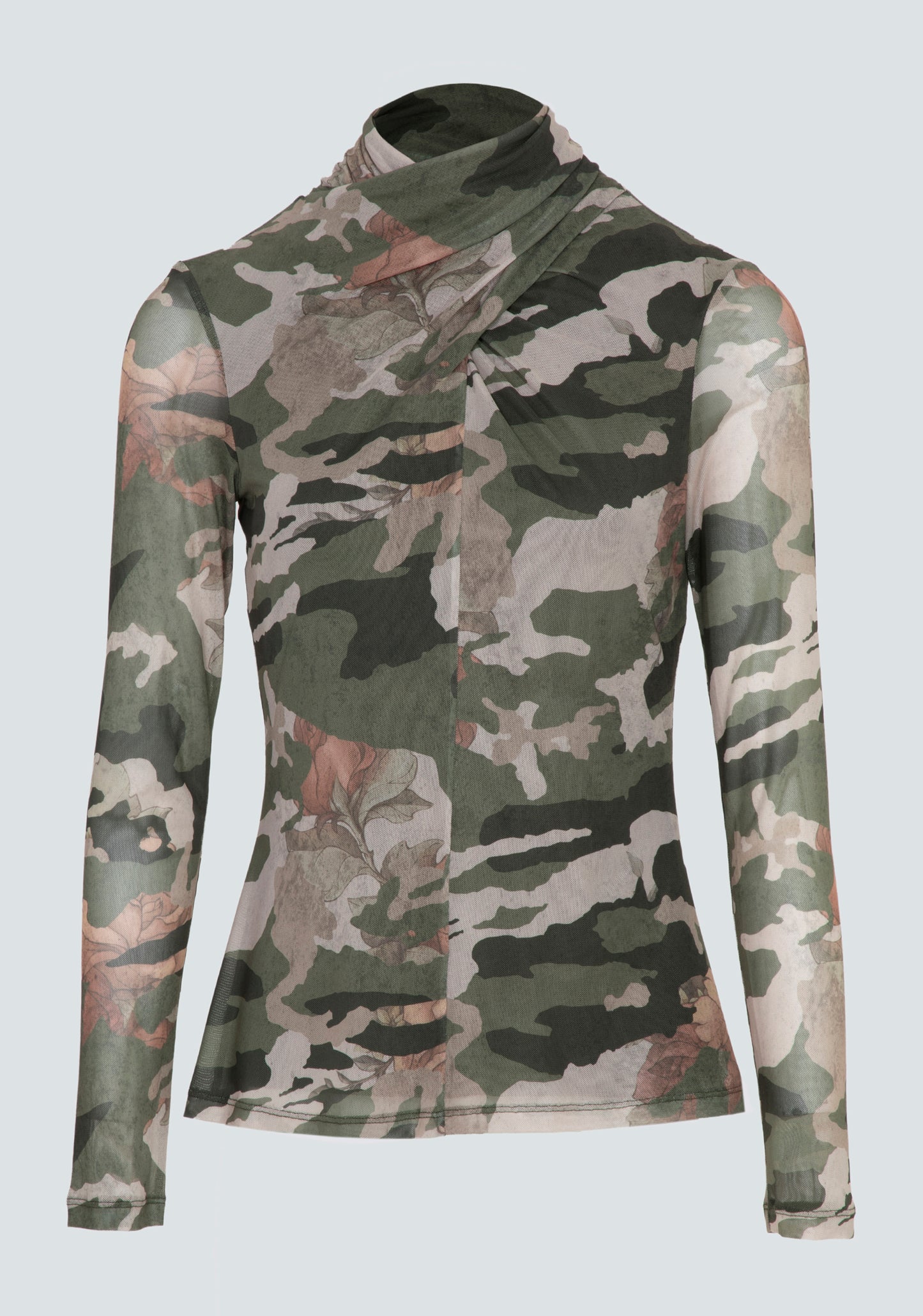 Top Justo com Estampado Militar Fracomina