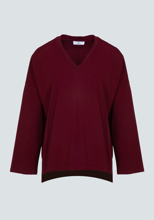 T-shirt Larga com Decote em V Fracomina