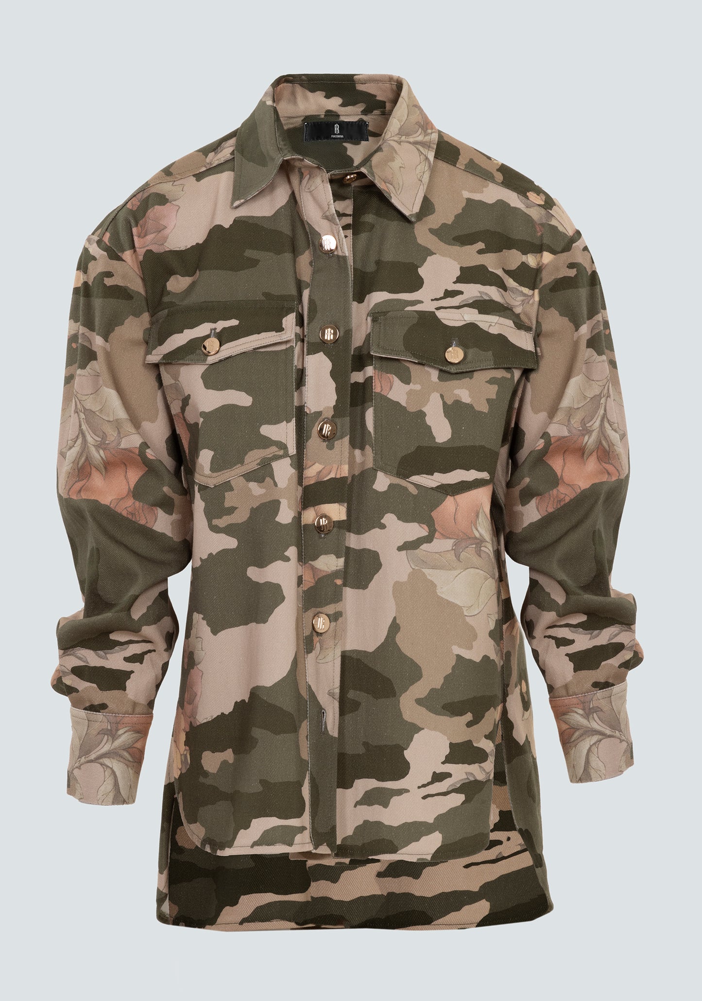 Camisa com Estampado Militar Fracomina