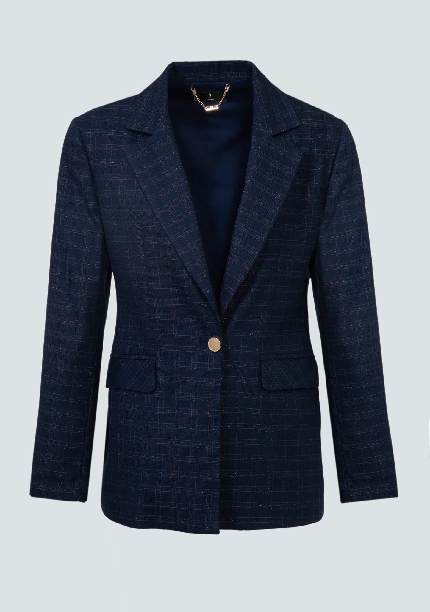 Blazer Azul aos Quadrados Fracomina