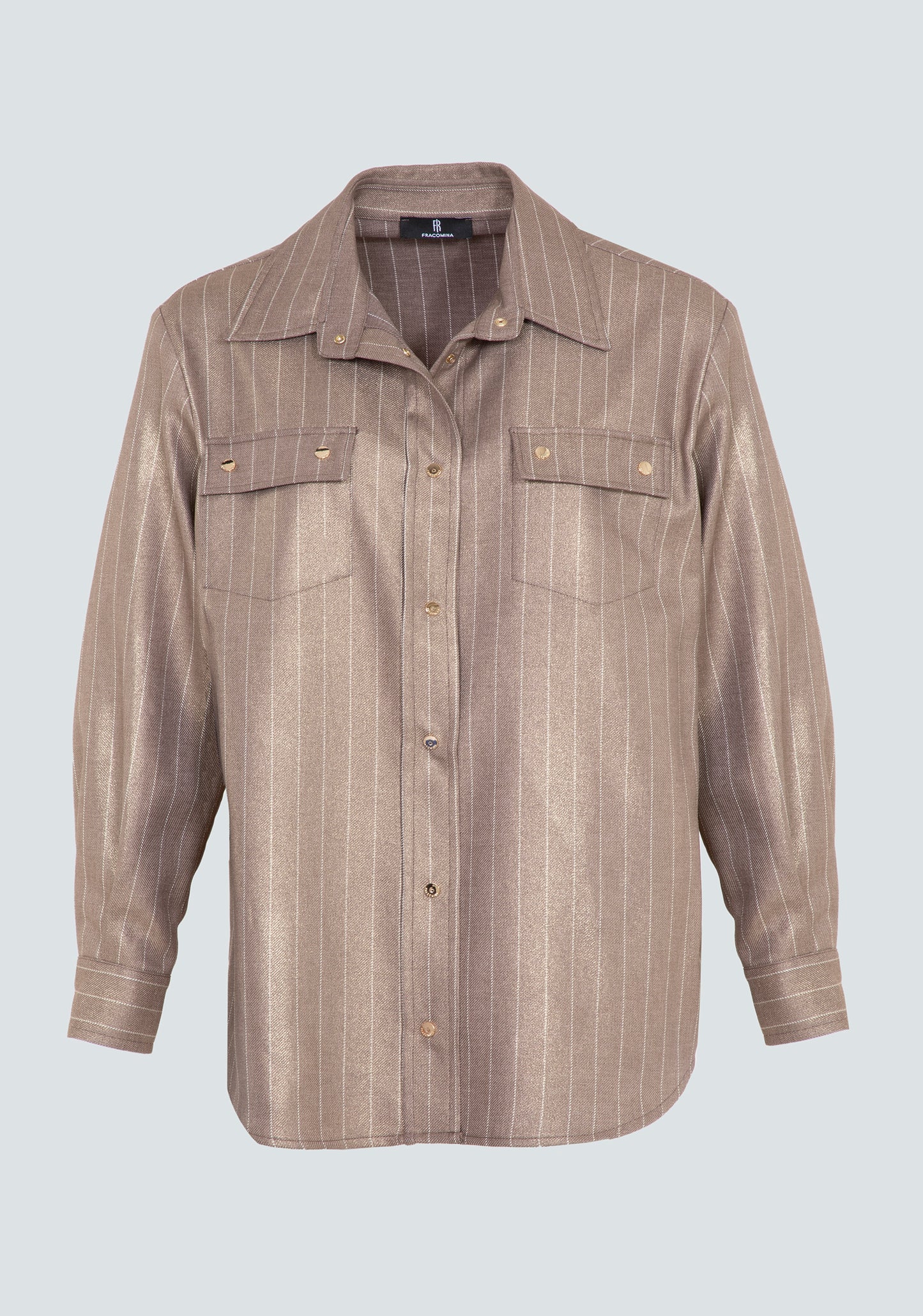 Camisola Oversized em Tecido Risca de Giz Fracomina