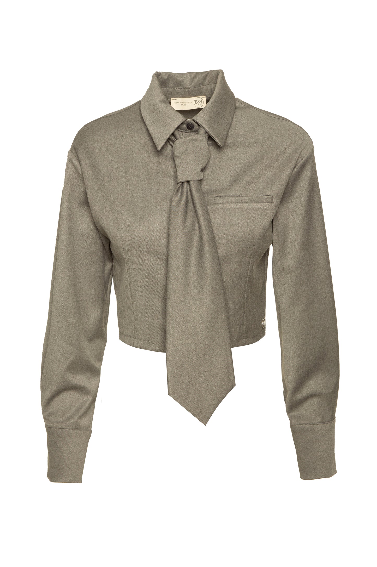 Camisa Cropped com Gravata Integrada BSB