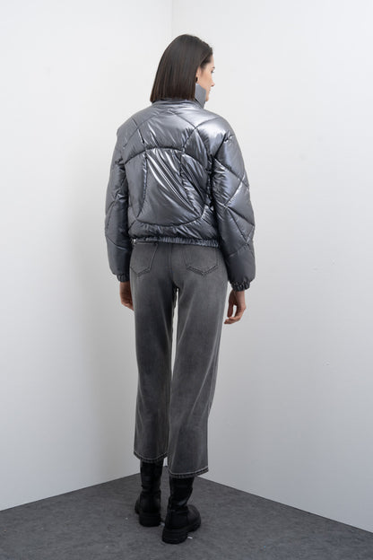 Casaco Acolchoado Metalizado Goa Goa