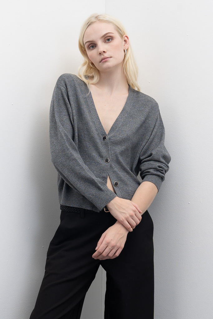 Cardigan de Malha com Botões Metálicos Goa Goa