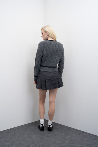 Camisola em Malha com Decote em V e Detalhe de Pedras Goa Goa