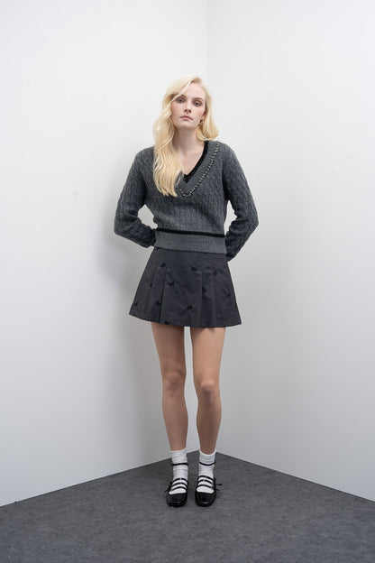 Saia Plissada com Bordados Goa Goa