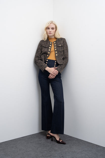 Calças de Ganga com Botões Dourados Goa Goa