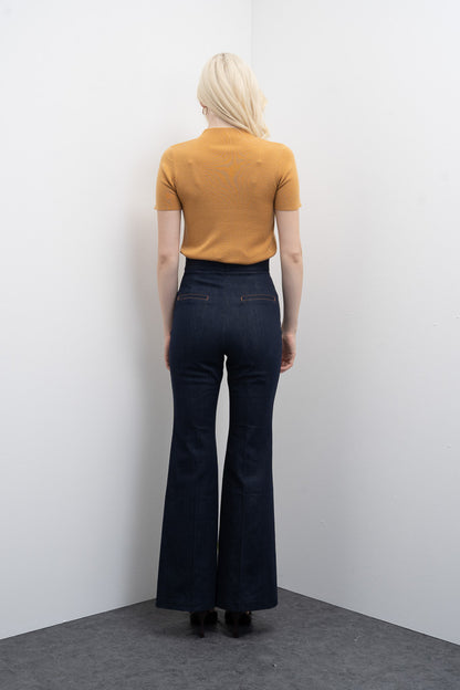 Calças de Ganga com Botões Dourados Goa Goa