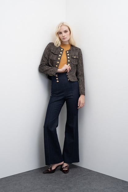 Calças de Ganga com Botões Dourados Goa Goa