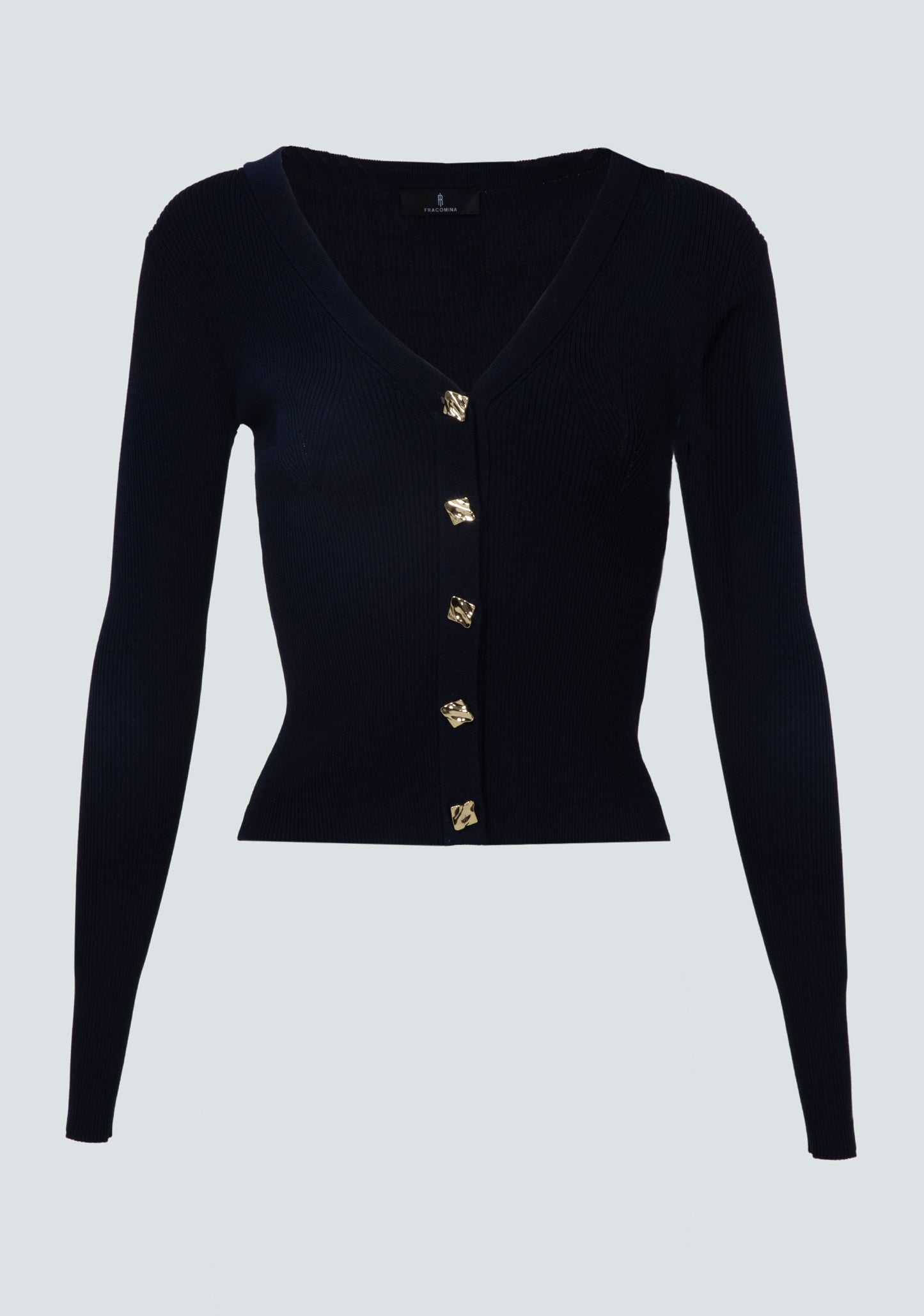 Cardigan de Malha com Botões Dourados