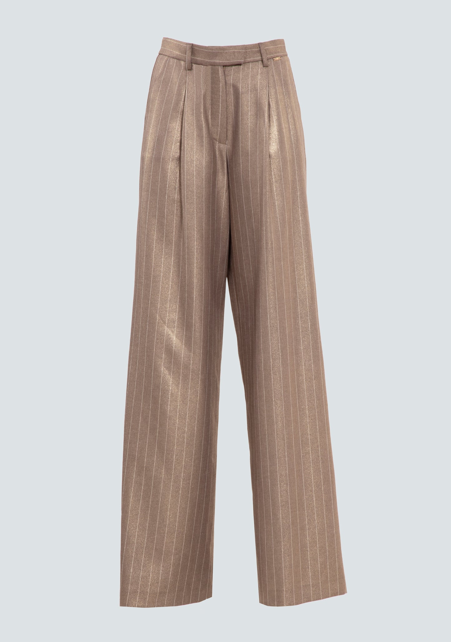 Calças Wide Leg Risca de Giz Fracomina